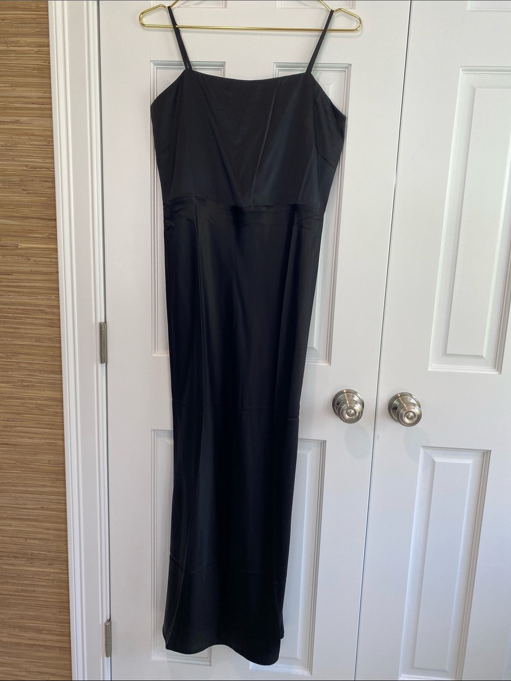 Quince Black Maxi Slip Dress